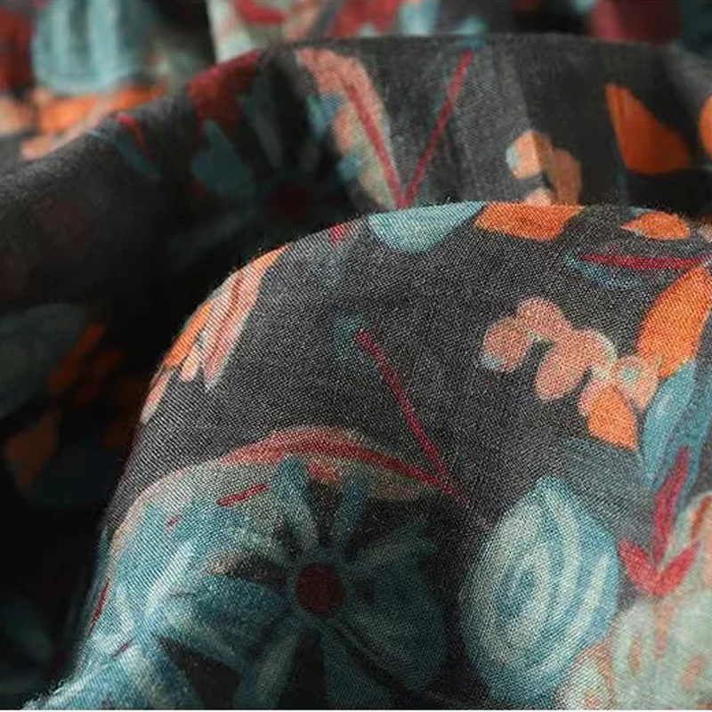 Женская юбка-миди с цветочным принтом