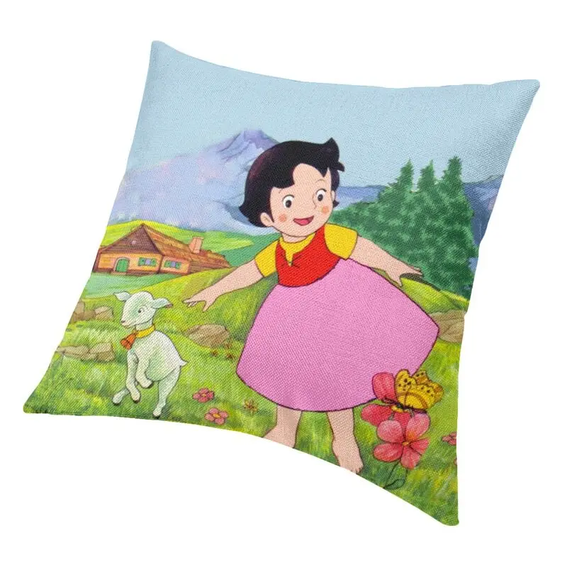 Чехол Heidi And The Little наволочка из ягненка для дивана Альпы горы девушки