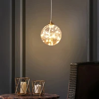 led moderne ronde led glazen bol hanglamp luxe gypsophila golden iron opknoping licht home decor voor living eetkamer