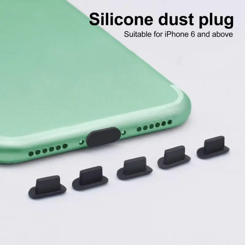 silicone phone dust plug charging port rubber plug dustproof cover cap for iphone 13 pro max 12 11 x xs 8 for airpods accessorie free global shipping