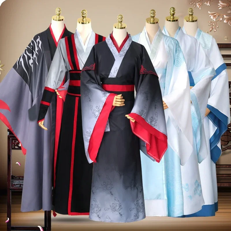 

Anime Mo Dao Zu Shi Wei Wuxian Cosplay Costume Lan Wangji Wig Yiling Ancestors Halloween Party Hanfu Men and Womensuit