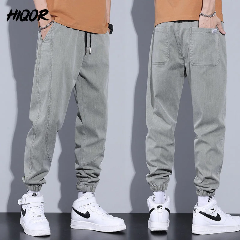 

HIQOR Brand Fashion Hip Hop Joggers Men Black Harem Pants Spring Summer Thin Man Sweatpants Gray Harajuku Cargo Casual Trousers