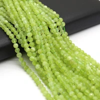 faceted natural olivines beads round shape natural agates stone loose beaded for making diy jewerly necklace bracelet 4mm