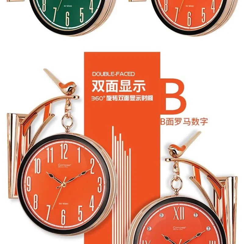 Круглые Роскошные Настенные часы современные деревянные комнатные старые