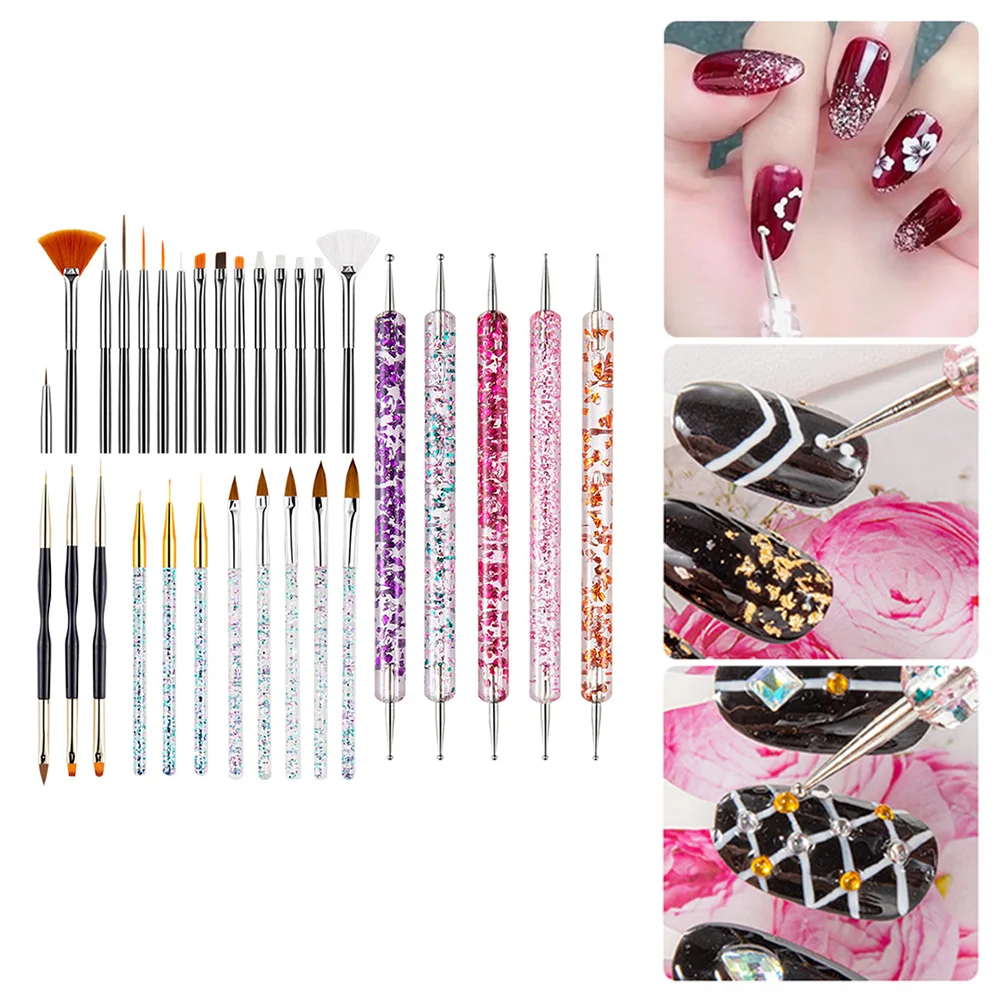 

Кисть для ногтей, ручка, кисти для рисования, лайнер, набор для точечных деталей, инструмент для маникюра, рисования, точечный захват, алмазн...