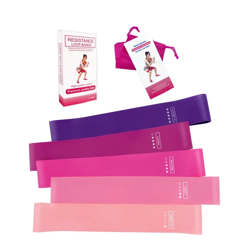 

Yoga Belt Training Elastic Band Color to Differentiate Intensity Five-pack Yoga Training Rope Gradient Rally Band