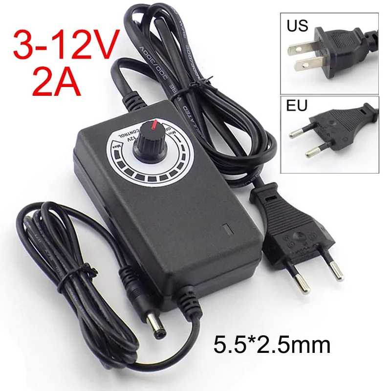 

AC 100V-240V to DC 12V Power Adaptor Universal Power Supply Adapter Adjustable 3V-12V 2A For CCTV Camera LED Strip Light Router