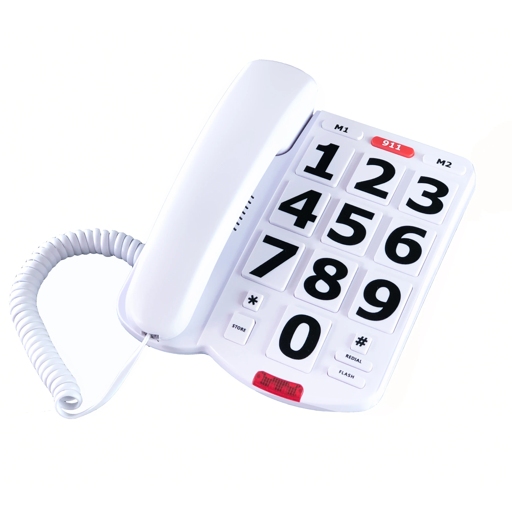 

Big Button Telephone for Seniors, Corded Single Line Easy to Read Desk Landline Phone for Visually & Hearing Impaired Old People