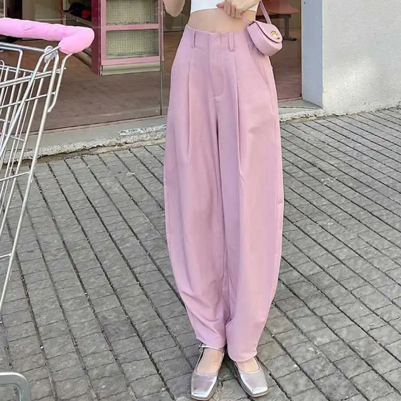 2023 Summer New Bauhinia Pollen Waist Drape Wide-leg Pants Women