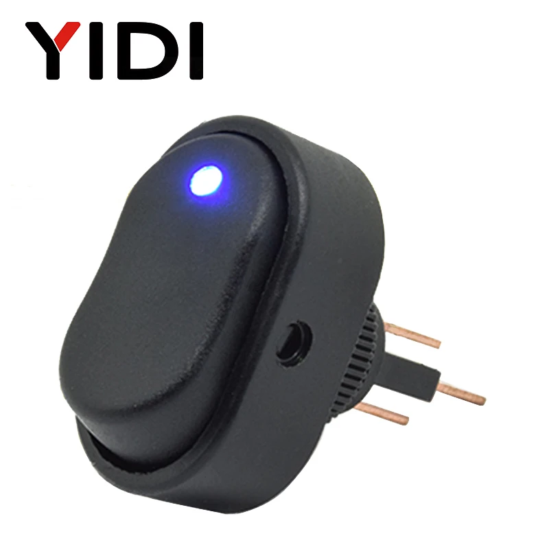 

YIDI ASW-20D 30A 12VDC Car Boat Auto Rocker Switch ON OFF with Dot LED Light Illuminated Red Green Blue Yellow Rocker Switch