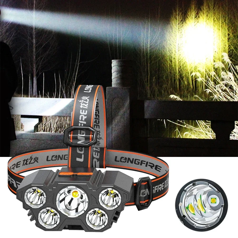 

Фонарь налобный суперъяркий с 5 светодиодами и зарядкой от Usb