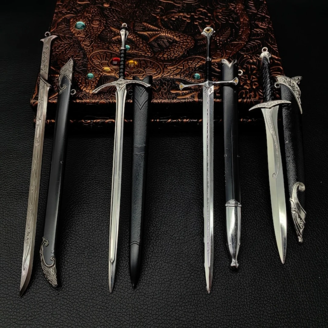 Оптовая продажа 22 см Glamdring Aragorn Narthil брелок в виде меча Set Elves Anduril LOTR средневековое