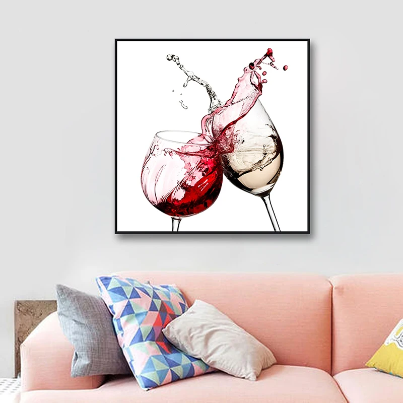 Красное вино постер для стекла картина маслом на холсте Современная Настенная