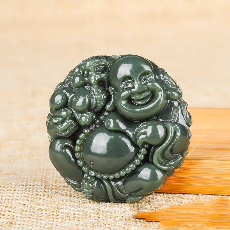 Xinjiang Hetian Jade Jade Maitreya Pendant Ladies' Safe Popular Pendant Jewelry