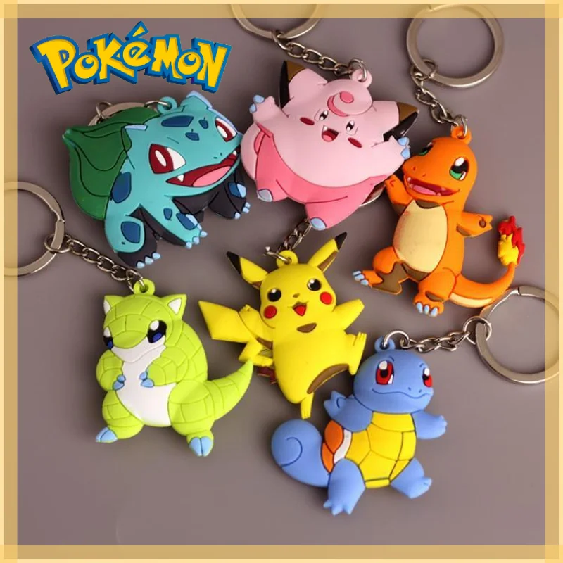 

Anime Pokemon Figures Cute Keychain Kawaii Pikachu Backpack Keyring Pendant Peripherals Accessories Kids GiftsToys for Friend