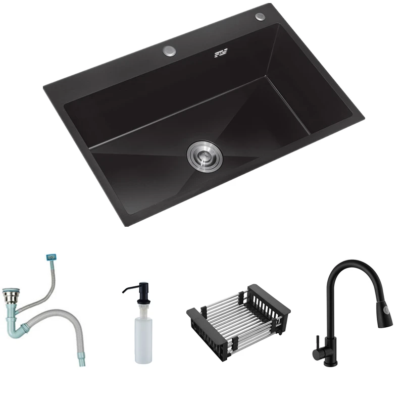 

Темно-серая кухонная раковина из нержавеющей стали с одним Изливом, толщина кухонной раковины ручной работы ATS900