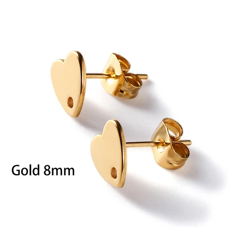 Серьги-гвоздики в форме сердца из нержавеющей стали AGCFABS