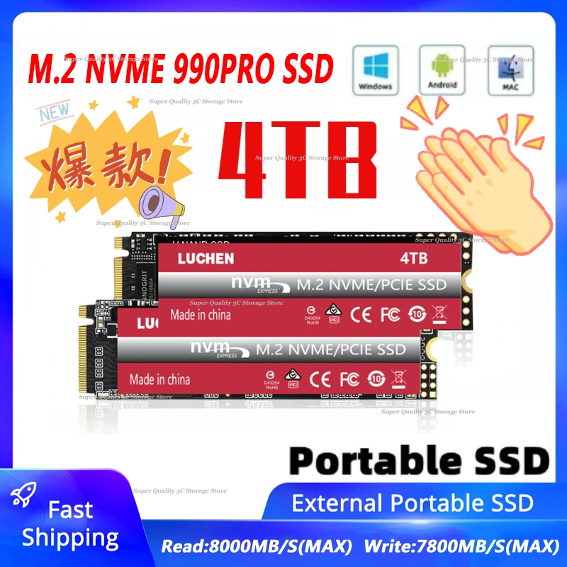 

NEW SSD M.2 980 NVME 512GB 256GB 1TB 2TB Ssd M.2 2280 PCIe 4.0 SSD Nmve M2 Hard Drive Disk Internal Solid State Drive for Laptop