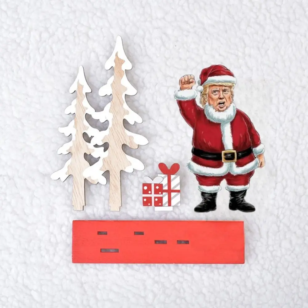 Новый деревянный президентский орнамент Трампа многоцветный мультяшный 3D кулон