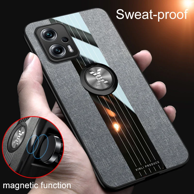 

For Xiaomi Poco X4 GT 5G Case Car Magnetic Ring Holder Leather Cases Protect Fundas For Poko Little X4GT X 4 GT 6.6" Back Cover