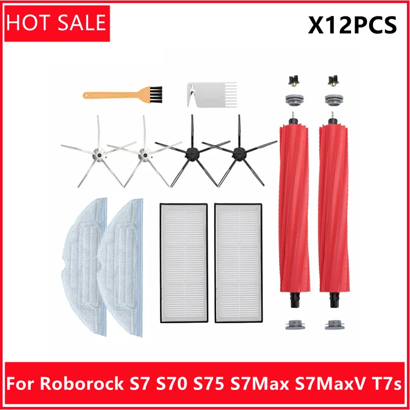 

For Xiaomi Roborock S7 S70 S7Max T7S T7S Plus Main Brush Hepa Filter Mop Pad Spare Vacuum Cleaner Part Accessories