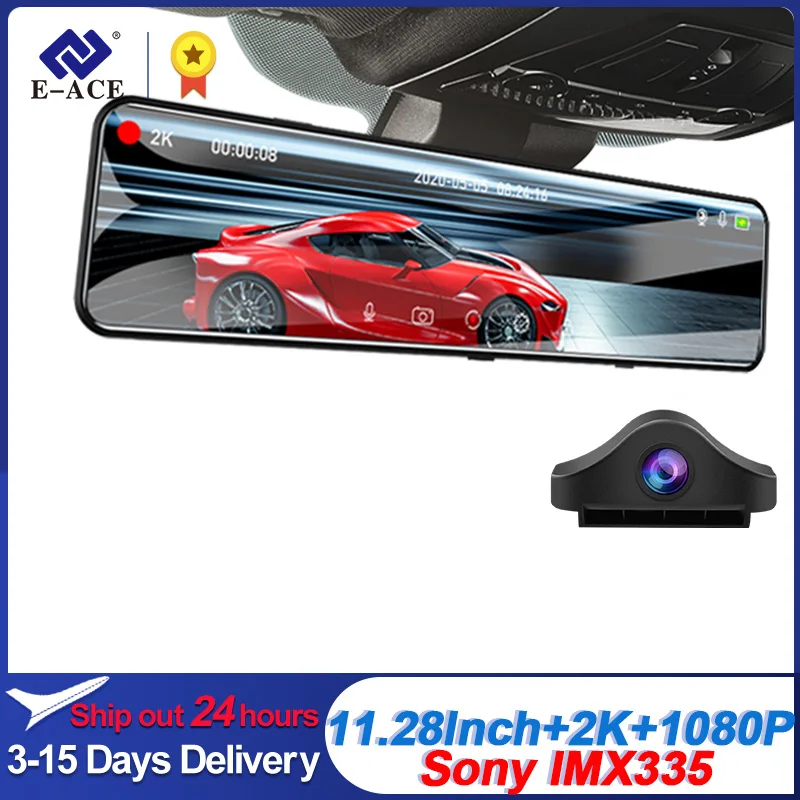 

Видеорегистратор-зеркало заднего вида, 11,28 дюйма, 2K, 1080P, 24 часа