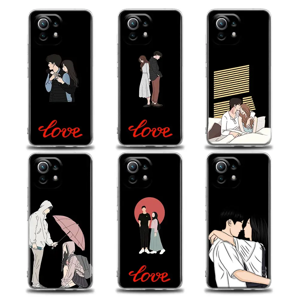 

Cartoon Girl Boy Love Phone Case for Xiaomi Poco X3 NFC X3 M3 F3 Note 10 9T 11 11X 11T 10T 12 Redmi 10 9A 9 9T 9C 5G TPU Case
