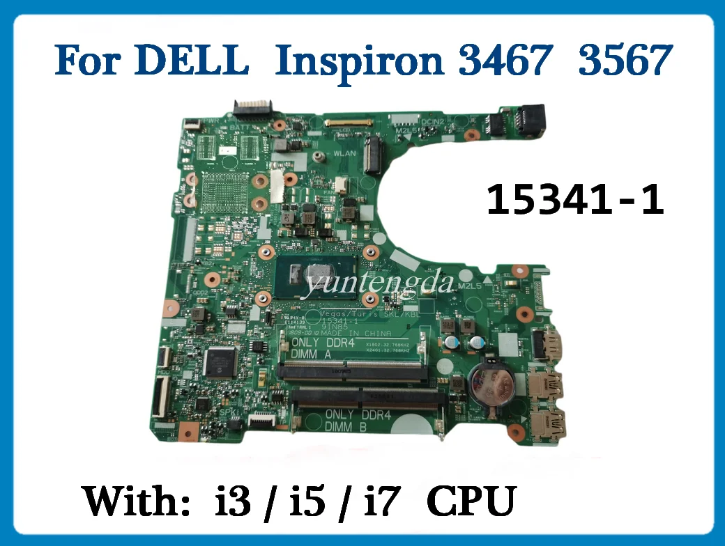 

Материнская плата 15341-1 для ноутбука Dell Inspiron 15 3567 3467 14 3468 3568 с процессором i3 i5 i7 100% teстад