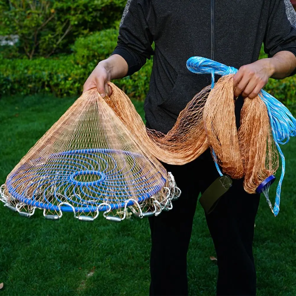 

Portable Fishing Throw Nets Sale Casting Net Telescoping Outdoor Catch Fish Network With Steel Sinker Braided Line & Floats