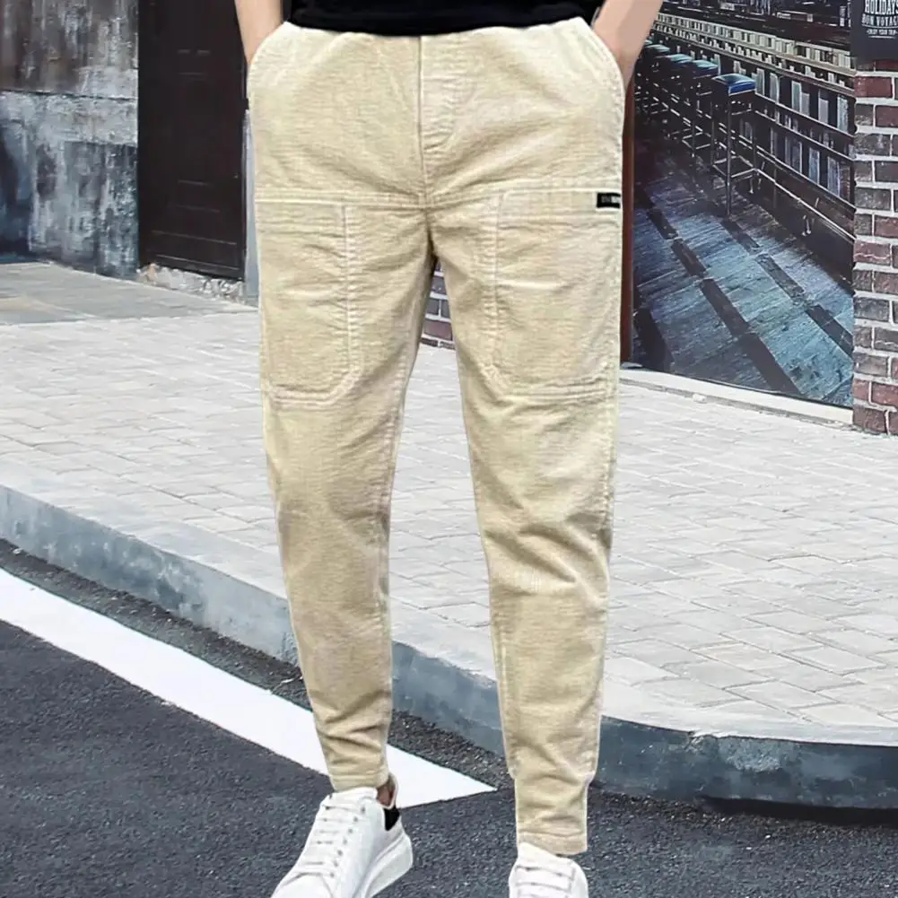 

Мужские зимние брюки, однотонные повседневные теплые вельветовые шаровары, мужские брюки для работы