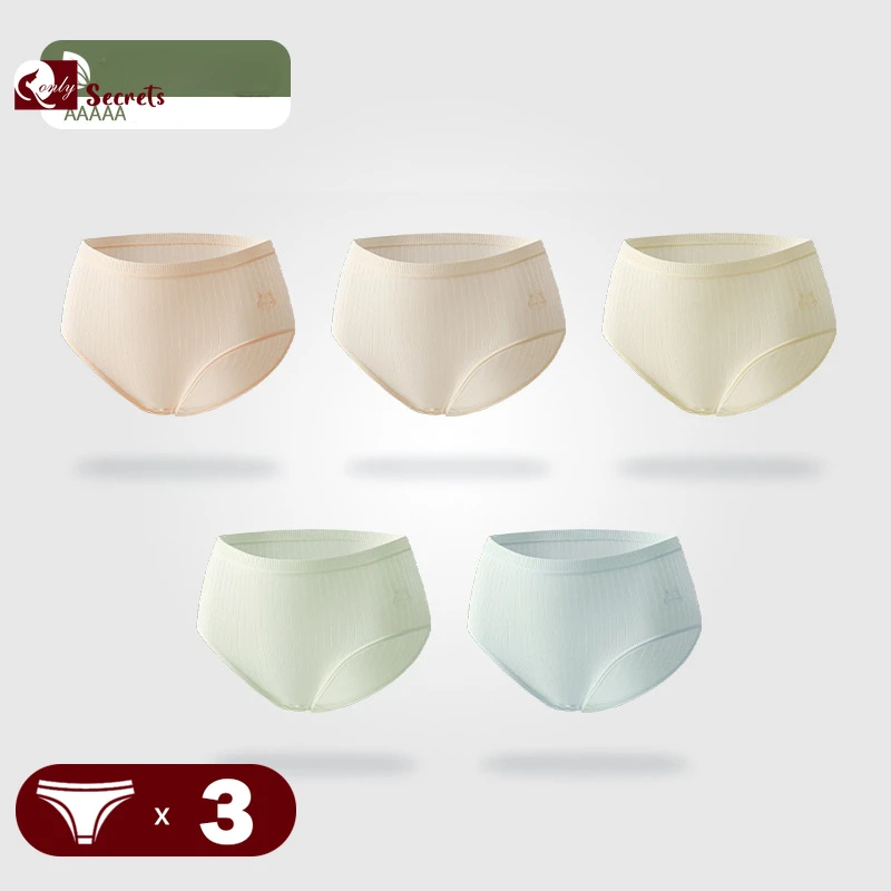 

3Pcs/Set Cotton Panties Women Breathable Underwear Girls Antibacterial Briefs Sexy High Waist Ladies Panty Soft Female Lingeries