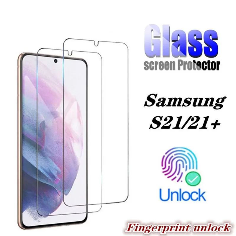 

2PCS Tempered Glass For Samsung Galaxy S21 S22 S23 Plus Fingerprint Unlocking For Samsung Galaxy Note 20 Screen Protectors Films