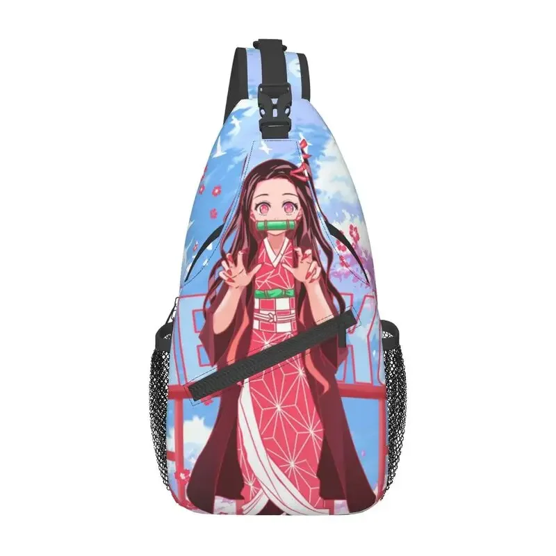 

Nezuko Kamado Demon Slayer Sling Chest Bag Customized Kimetsu No Yaiba Crossbody Shoulder Backpack for Men Travel Hiking Daypack