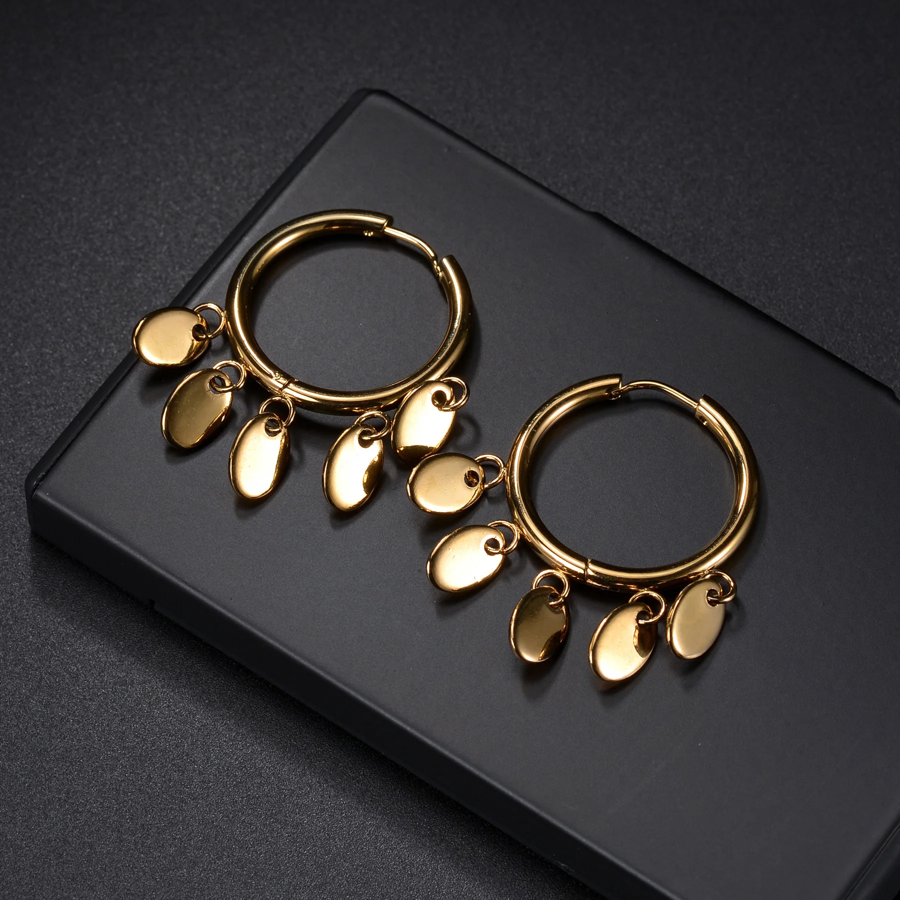 Круглые серьги золотого цвета в богемном стиле для женщин и девочек новинка 2023