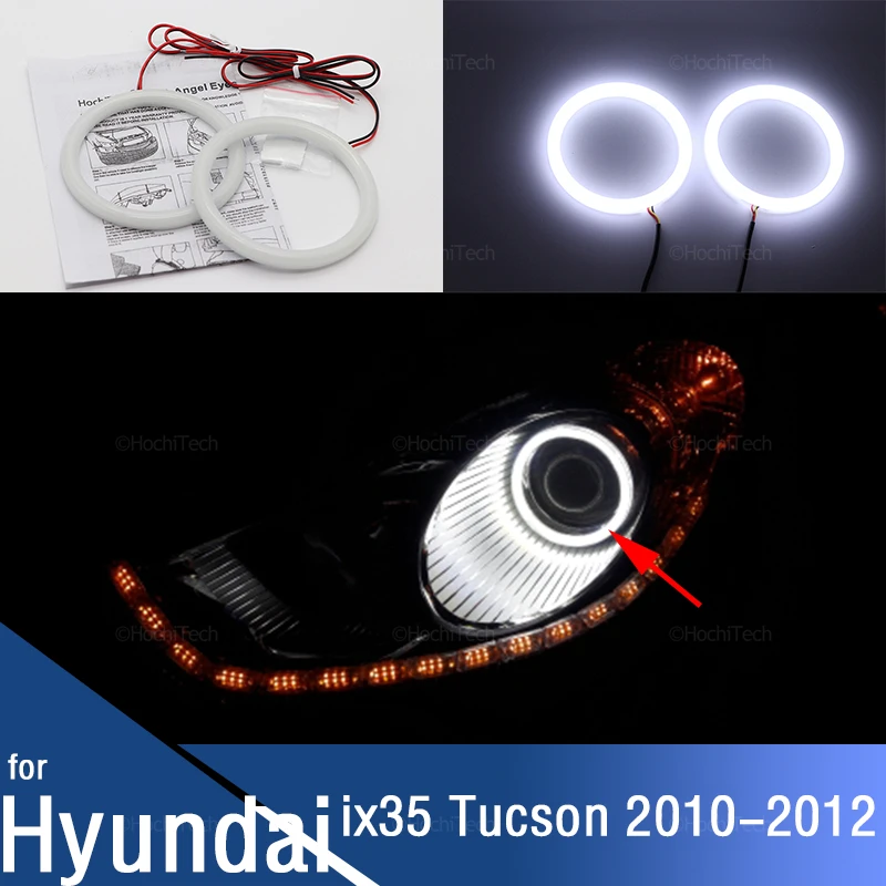 

2 Years Warranty Hight Quality LED Angel Eyes Kit Cotton White Halo Ring for Hyundai ix35 Tucson 2010-2012 Car Accessories