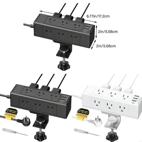Зарядные станции для настольных компьютеров с 6 розетками 4 USB Desk Power Socket Съемные зажимы розетка