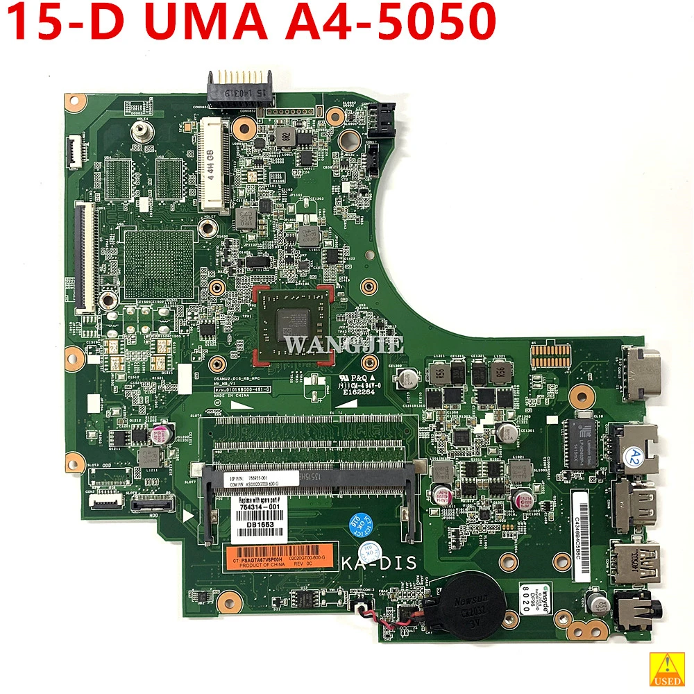 For HP 15Z-D000 NOTEBOOK PC 15-D Used Laptop Motherboard SPS-MB UMA A4-5050 754314-001 754314-501 100% Working