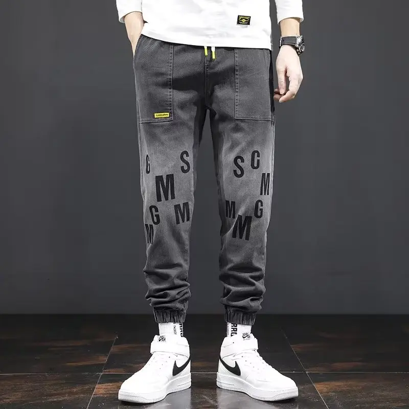 Jeans for Men 2021 Korean Fashion Streetwear Harajuku Men's Casual Pants Patchwork Denim Trousers Hip Hop Men's Clothing