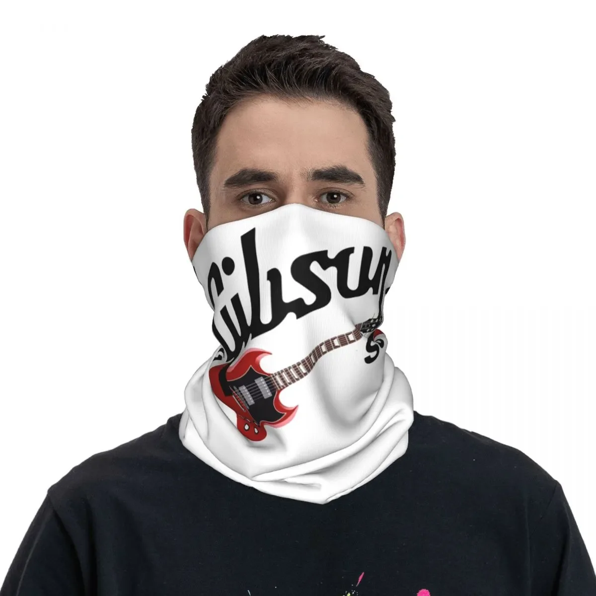 

Бандана с логотипом Gibson, накидка на шею, шарф с принтом, многофункциональная Балаклава для походов, для мужчин, женщин, для взрослых, дышащая