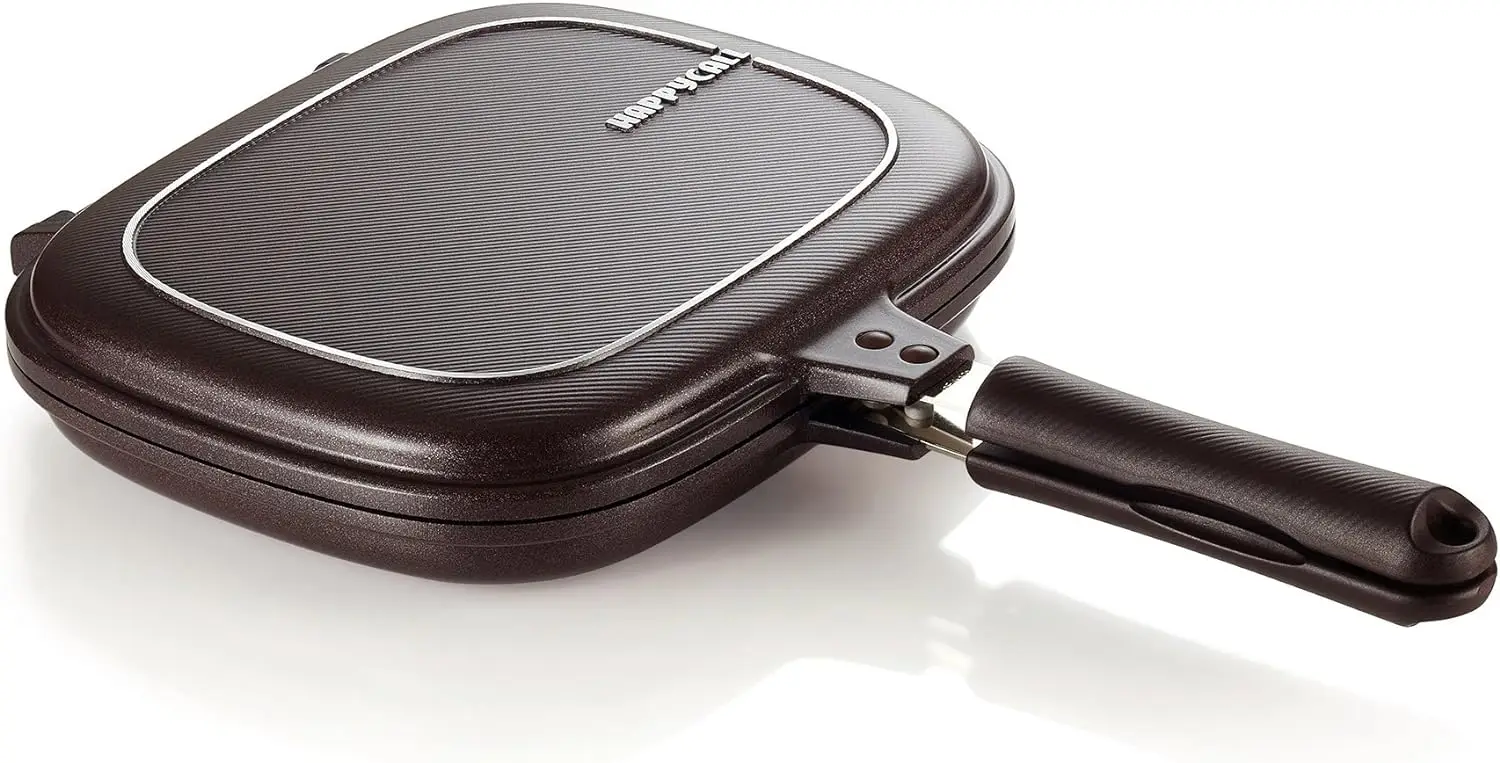

Double Pan, Omelette Pan, Flip Pan, Square, Dishwasher Safe, PFOA-free, Brown (Standard) Air fryer silicone basket Pizza accesso