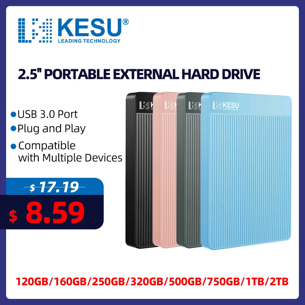 KESU HDD 2.5" Portable External Hard Drive disk 1tb /320gb/500gb/750gb
