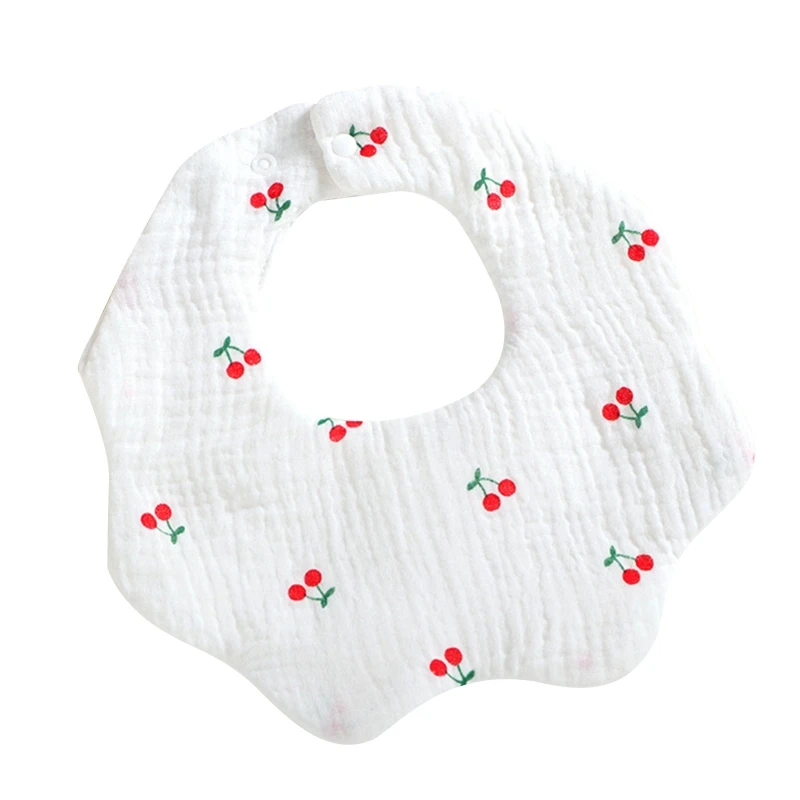 

360 Degree Rotation Burp Cloth Baby Flower Shape Feeding Bib Bandana Scarf 6-Layers Cotton Gauze Absorbent Saliva Towel Apron