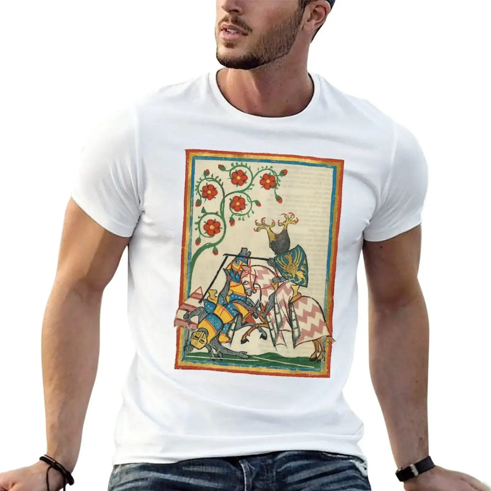 Page from Codex Manesse Футболка толстовки каваи одежда мужские футболки с рисунком набор
