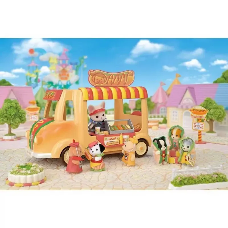 Фото Sylvanian Families, аниме-фигурки, набор хот-догов, пудель, бульдог, хаски, станция, Kawaii T 2004, семейная игрушка для девочек на день рождения, индивидуальный подарок №2