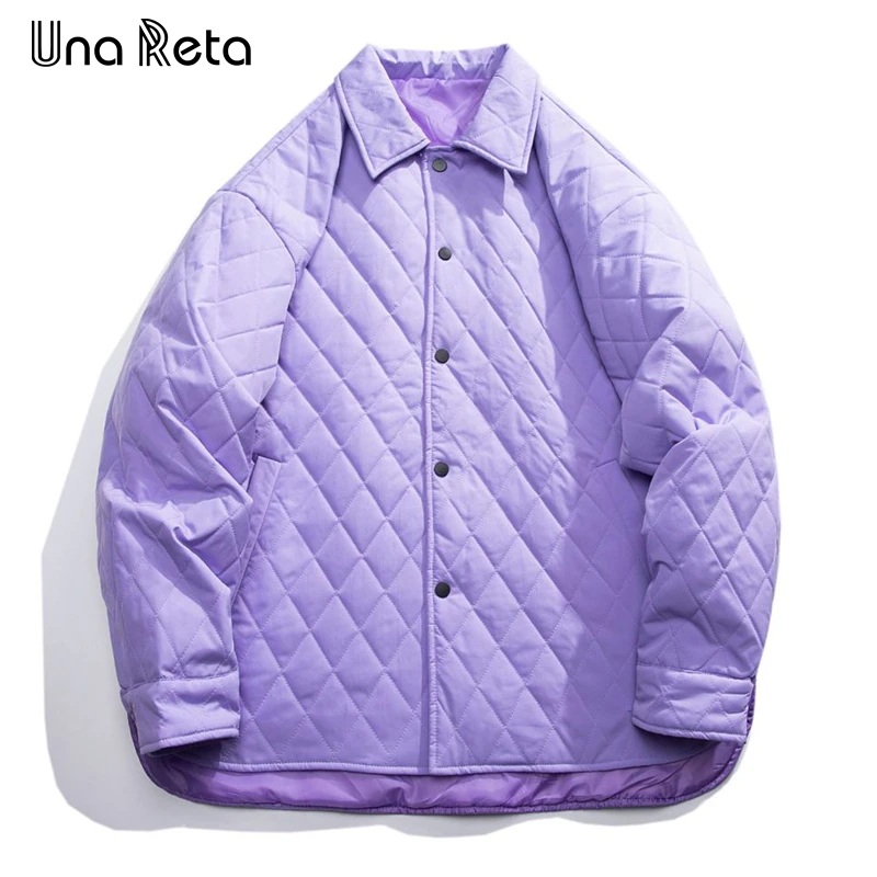 

Мужская Уличная одежда Una Reta, однобортное пальто свободного кроя в клетку из хлопка с светильник, Осень-зима 2019