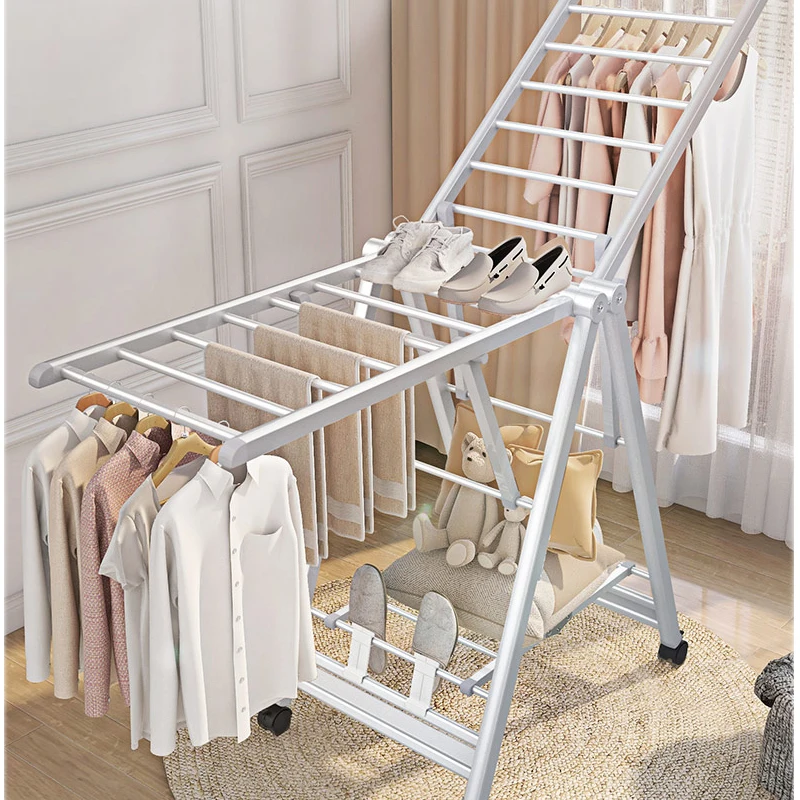 

Вешалка для одежды, напольная Складная, для интерьера, для детской одежды, для балкона, для сушки одеял на улице, алюминиевый сплав