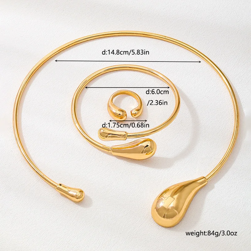 Комплект бижутерии из колье браслета и кольца KMVEXO цвета в ассортименте