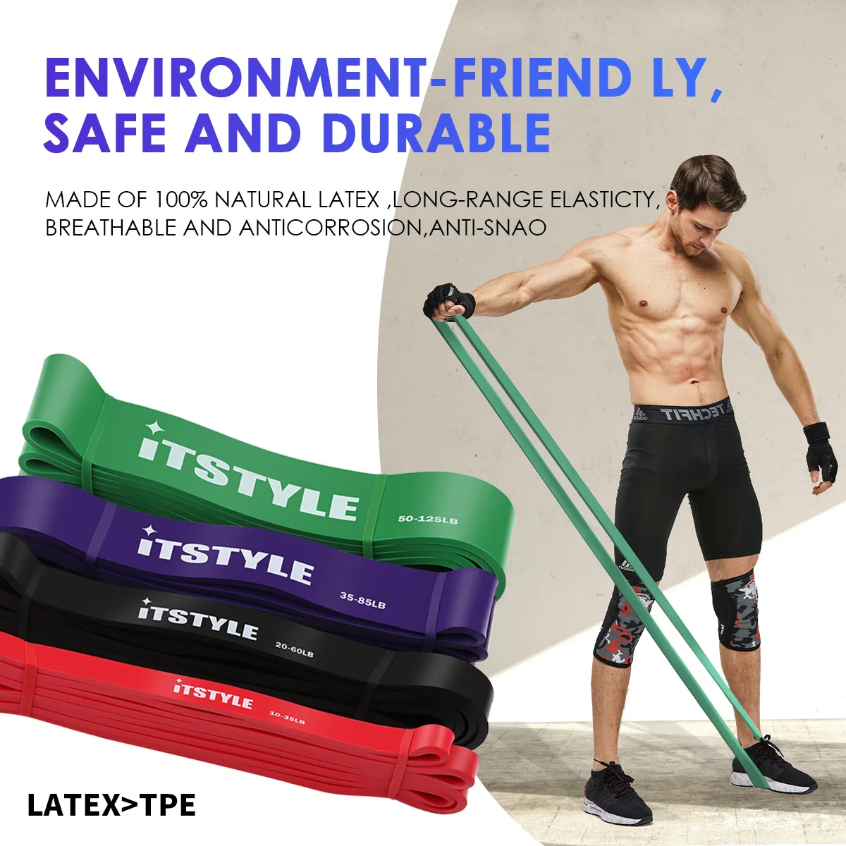 

ITSTYLE 41" Resistance Bands 8 Level Crossfit latex Loop band Strap Expander Power Rubber Pull Up Strengthen Muscles Rope