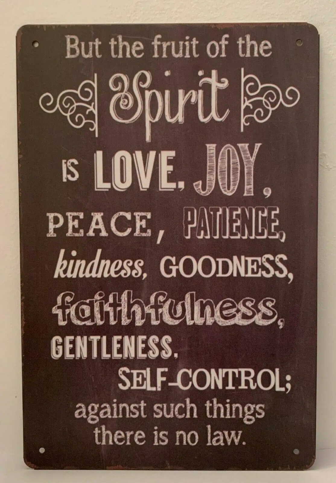 

Tin Sign Spirit Love Joy Peace Patience Kindness Quote Retro Metal Signs Plaques Retro Wall Home Bar Pub Vintage Cafe Decor, 8x1