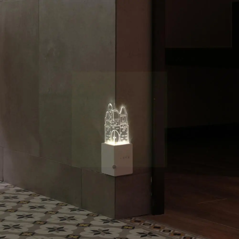 

Световой датчик для проекции углов, акриловая модель замка, угловая лента, домашний ночник, декоративная лента, анти-столкновение X3s4